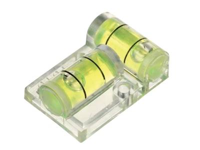 Fully transparent T-shaped cylindrical bubble level vial